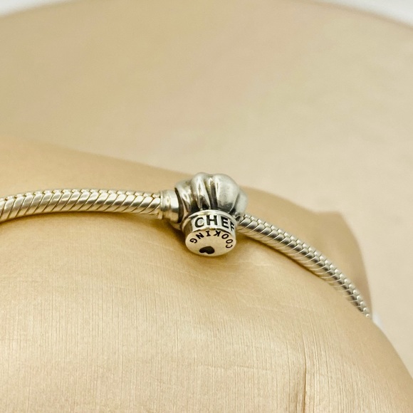 EUC Pandora 791500 Sterling Silver I Love Cooking Chef Hat Food Charm - Picture 10 of 14